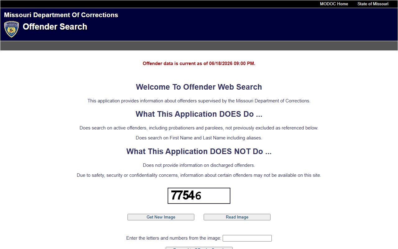 Washington County inmate records MODOC offender search
